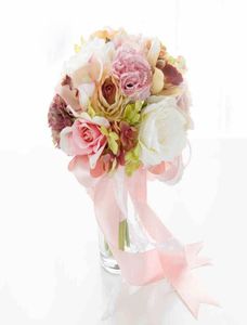 Romantic Bridal Bouquets Stunning Wedding Bouquets High Quality Wedding Flowers Colorful Accessories 2017 New Arrival Cheap8788455