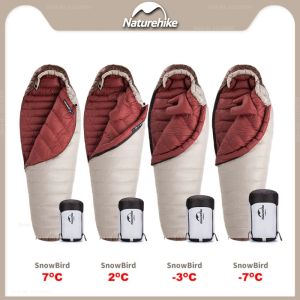 Gear NatureHike Winter Duck ner Sleeping Bag Ultralätt Vattentät Uppvärmd kompression Sovsäckar Utomhus BBQ Camping Sovväska