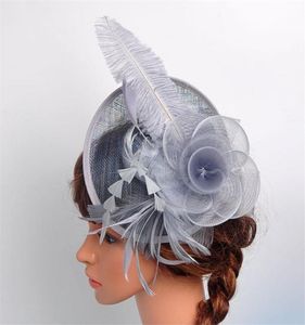 Feather Bow Hair Accessories Bridal Hats for Wedding Party Christmas Face Veils Hårbanden Vintage Sweet Party Evening Veil Fe5085175