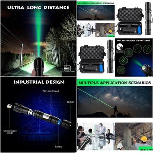 Laserpekare High Powerf Hunting Green Pointer 009 Torch 10000m 532Nm med justerbart fokus för utomhusaktivitetsleverans Elect Otgei