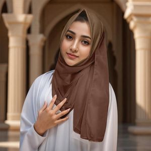 Etniska kläder Ramadan Islamisk Instant Bubble Chiffon Shawl Scarf Lady Head Wrap Women Hijabs Scarves Muslim Veil Hijab