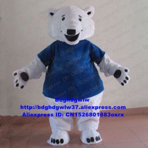 Costumi mascotte Pelliccia lunga Cappotto blu Polare Orso marino bianco Costume mascotte Personaggio adulto Etichetta spettacolo teatrale Cortesia Zx2370