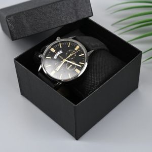 Artificial Leather Litchi Pattern Watch Box Smycken Förpackning Box Armband Lagring Box Pearl Treasure Box Organisation Gift Display 240314