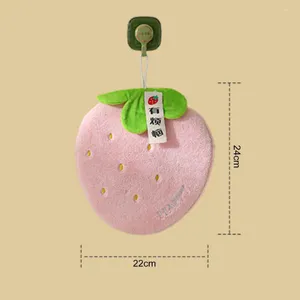 Towel Soft Coral Velvet Hand With Cartoon Fruit Design Hanging Rope Absorbent Lazy For Kitchen