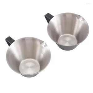 Measuring Tools 2 Pcs Espresso Cup With Handle Stainless Steel Coffee S Pouring Home Kitchen Parts Accessories
