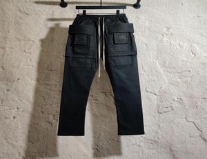 MEN039S JEANS 20SS OWEN SEAK MEN OIL WAX DENIMクラシックゴシックコーティング夏のストレートヒップホップ女性ソリッドパンツサイズXL8421846