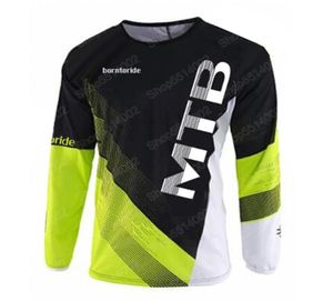 2020 Bisiklet Jersey Men039S Mountain Bike Motocross Forması Uzun Kollu Tshirt Yokuş Yukarı Tops Sports Racing Black White1796792