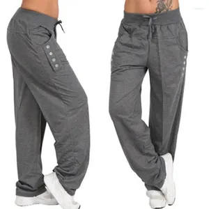 Spodnie damskie kobiety solidne swobodne luźne proste joggery sznurkowe szerokie nogi workowate spodnie Y2K Streetwear Spress
