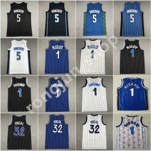 Custom Men Men Młodzież Orlando''magic''5 koszulka do koszykówki Tracy McGrady Penny Hardaway 1 Paolo Banchero Niebieskie białe czarne małże koszule Rozmiar S-2xl