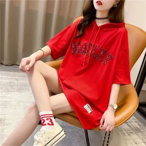 Tops Sequin Hooded Sweatshirts for Women Glitter Red Loose Baggy Female Clothes Hoodies Y 2k Vintage Designer Novelty 240301