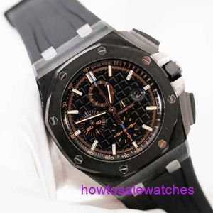 AP Wrist Watch Fancy Watch Epic Royal Oak Offshore 26405Ce Mens Watch Black Ceramic Fluorescerande Digital Pointer Automatisk mekanisk världsberömd schweizisk klocka