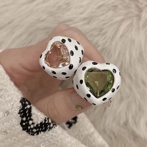 Y2K Schmuck Kühe eingebetteter Kristallring für Frauen Mode Koreanische Mode Charms Harajuku Niedlicher Vintage Ring 90er Jahre Ästhetisches Geschenk 240311