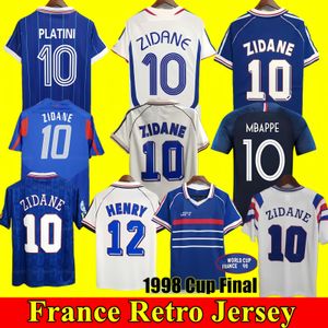 1998 French Retro soccer jerseys ZIDANE Classic Vintage Jersey 1982 84 86 88 90 96 98 00 02 04 06 18 Football Shirt MAILLOT DE FOOT MBAPPE REZEGUET DESAILLY HENRY PLATINI