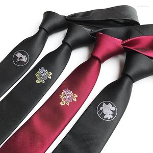 Dzieci krawaty 5 cm biała magnolia haft haft mark krawat