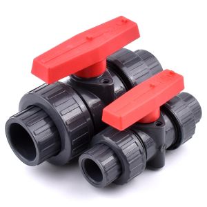 Anslutningar 1 st ID 20 ~ 110mm UPVC Union Ball Valve Fish Tank Aquarium PVC Valve Water Treatment Trädgård Bevattningstillbehör Plastventil