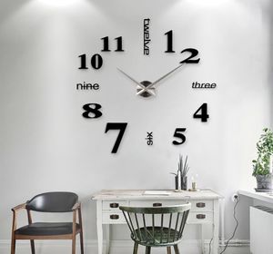 New Home decoration big 273747inch mirror wall clock modern design 3D DIY large decorative wall clock watch wall unique gift 2019898789