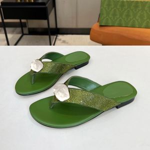 Sandali eleganti da donna con diamanti Designer Estate Comode scarpe piatte Infradito da spiaggia per vacanze all'aria aperta