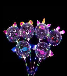 Multicolor Color LED Balloons Novely Lighting Bobo Ball Wedding Balloon Support Bakgrund Dekorationer Lätt baloonbröllop natt 9467202