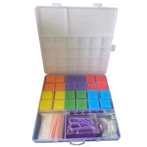 Stitch 144/192PCS Diamond Painting Accessories Set 2.5x2.5cm Colorful Square Glue Clay Tray Clip Point Drill Pen Diamond EmbroideryTool