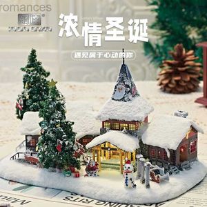 3D Puzzles Iron Star 3d Metal Puzzle J52222 Boże Narodzenie Model Santa Claus House Zestawy DIY Montaż Model Zabawki dla dzieci Prezenty 240314