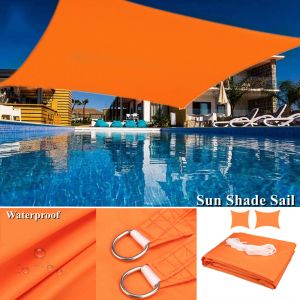 Nets Orange All size Waterproof Sun Shade Sail Square Rectangle Triangle Garden Terrace Canopy Swim Shade Camp Hiking Yard Awnings