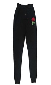 Outono inverno nova rosa fiower calças das mulheres dos homens calças de cintura elástica moda jogger calças rua moletom masculino feminino g10075982294