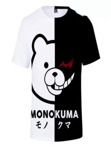 Anime dingronpa t gömlek erkek kadınlar 3d tshirt monokuma cosplay komik tshirt siyah beyaz ayı anime grafik tees kawaii kıyafetler9242570