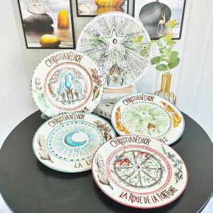 Naczynia Talerze Europejski zestaw kreatywny talerz dekoracyjny ceramiczny zastawa stołowa zimne cięcia stek stek obiadowy pudełko prezentowe platos de 1 zestaw 5 sztuk