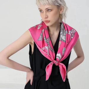 Kvinnor 100% Twill Silk Scarf Hijab Head Scarves For Hair Wrapping Ladies Perfect Gifts228Z