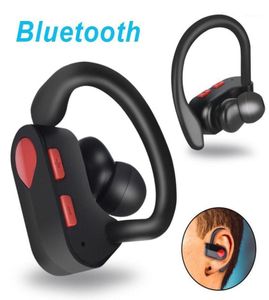 Hörlurar hörlurar K19 Sport Earphone Hands True Wireless Bluetooth 50 öronkrok i öronvattor Vattentät med mikrofon Vol5015384
