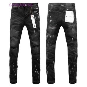 Jeans viola di marca American High Street maculati vecchio nero lavato