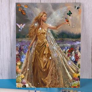 Número anjo borboleta diy pintura por números conjunto de tintas acrílicas 50*70 pinturas a óleo pinturas de parede para atacado