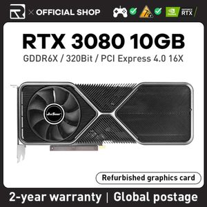 Jieshuo RTX 3080 10GB NVIDIA GAMING GRAFICS CARD GDDR6X GPU 320BIT RTX3080 10G för PC Desktop Video Office 3080 RTX Serie AI