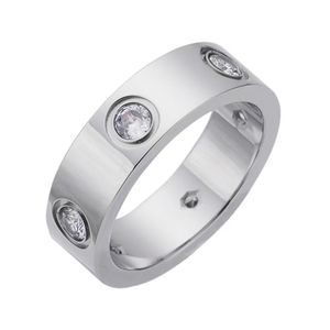 2024 Classic Fashion New Hot Full CZ Love Ring Designer Skruv Ring för kvinnor MAN Luxury Accessories Titanium Steel Fade Never Fade Lovers Jewets Gift Välj Size5-11,4,5mm