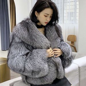 Imitation Fox New Fur Slim Fit Top Raccoon Coat Autumn And Winter Women's Clothing 2147