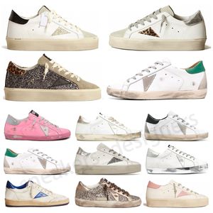 Designer sapatos mocassins sapatos casuais de couro mulheres homens tênis branco preto rosa prata sujo velho sapato estrela treinadores 36-45