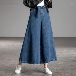 Dżinsy damskie 2024 Kobiety z szerokiej nogi Korean Dongdaemun High talia workowate Mom Streetwear Pants Y2K Ubrania Kobiety Szerokość