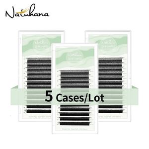 NATUHANA 5Cases/Lot W Shape Eyelash Extension 3D Premade Volume Fan Lashes W Style Lashes Faux Mink Volume Lashes Natural Makeup 240301