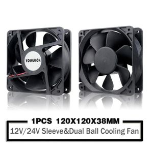 120mm 12cm 12038 Ventola 12V 24V 120mm120mm38mm Ventola DC Brushless Raffreddamento 120x120x38mm 2PIN PC Computer Case Cooler8077139