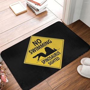 Carpets No Swimming - Spinosaurus Sign 40x60cm Carpet Polyester Floor Mats Cute Style Doorway Home Decor