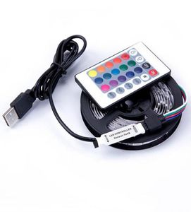 5V USB LED -strip ljus 1m 2m 3m 4m 5m varm vit RGB 2835 TV bakgrundsbelysning Decoracion Fairy Lights 3 Key Control4560412