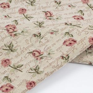 Perfil de tecido rígido europeu vintage rosa pintura a óleo tecido jacquard para costura casaco saia diy saco artesanal material meia jardas