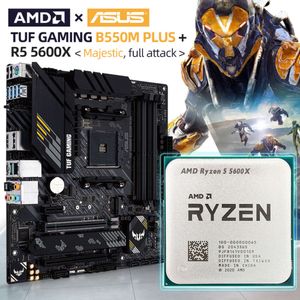 AMD Ryzen 5 5600X CPUプロセッサ+ASUS New Tuf Gaming B550M Plus Motherboard DDR4 128G Micro-ATX AMD B550 4400 MHz AM4 PLACA MAE