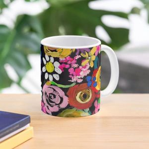 Tassen Les Fleurs Vibrant Floral Painting Print Kaffeetasse Frühstückskaffeetassen