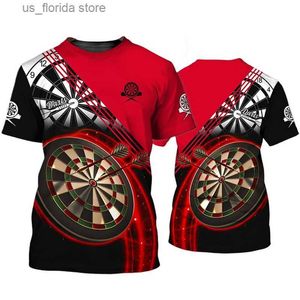 Erkek Tişörtler Serin Tasarım Dart Ligi T Shirt Erkekler İçin Spor T-Shirt 3D Dart Hediye Baskılı Tişörtler Kadın Giyim Komik Çocuklar Y2K Üstler y240314