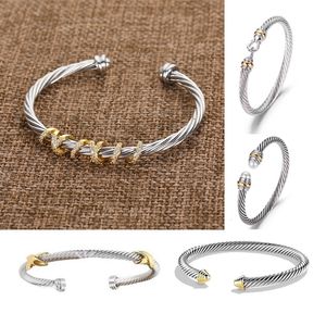 DY twisted bracelet classic luxury bracelets designer for women fashion jewelry gold silver Pearl cross diamond hip hot jewelry party wedding gift wholesale 14sz#