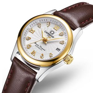 Zegarek karnawałowe automatyczne mechaniczne zegarki damskie Sapphire Waterproof Diamond Auto Data Luminous Hands Clock C-8830-11
