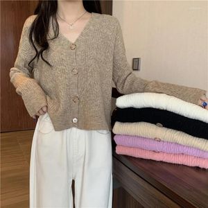 Frauen Strick Mode Vintage Twist Strickjacke Frauen Herbst Winter Koreanische Lose Mehrfarbige V-ausschnitt Langarm Pullover Mäntel