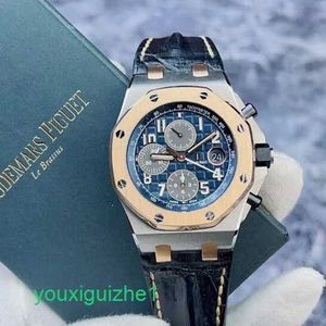 AP Watch Top Machinery Watch Royal Oak Offshore Series 26471SR Limited Edition Blue Plate Automatyczne mechaniczne męże 42 mm