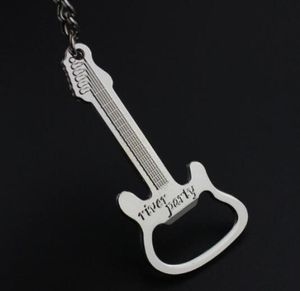 100pcslot Personalized electric guitar bottle opener creative key chain car small gift Pendant1165535